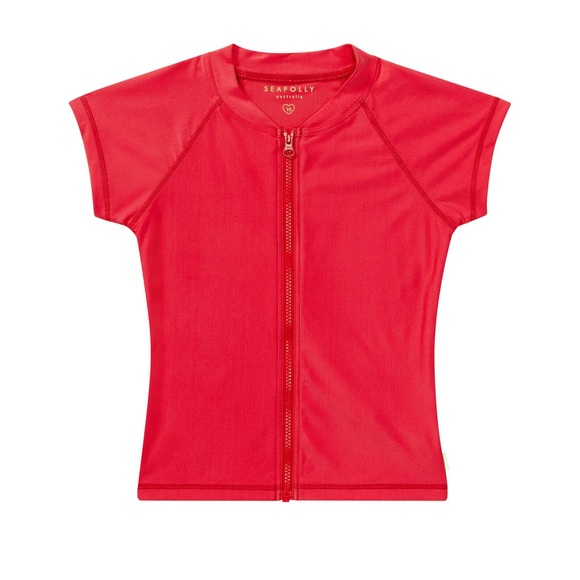SEAFOLLY Girls Ruby Red Rashguard - Picture 1 of 2
